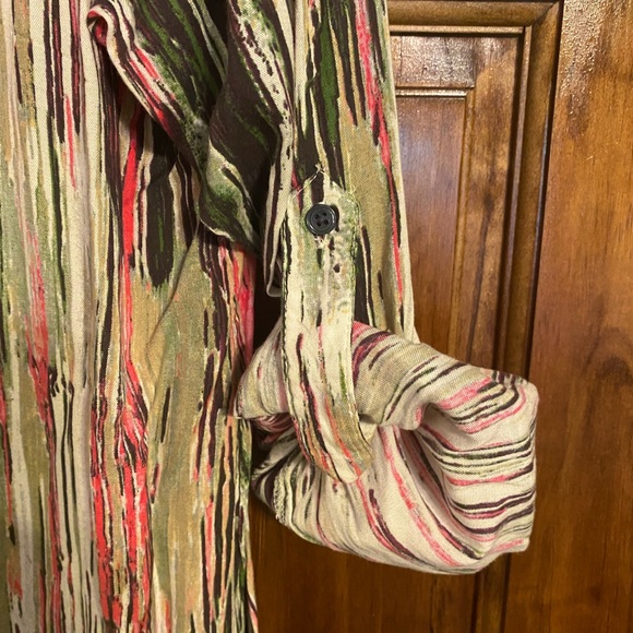 Nine West Button Down Linen Feel Blouse - Picture 4 of 8